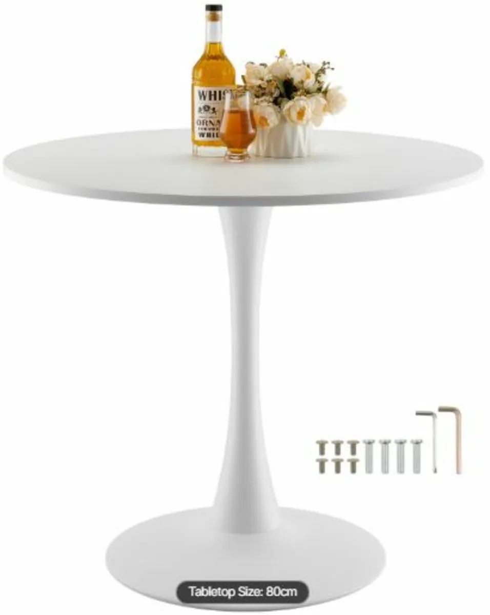 Round Dining Table, 31.5 in Wood Table for 2-4 - Image 1