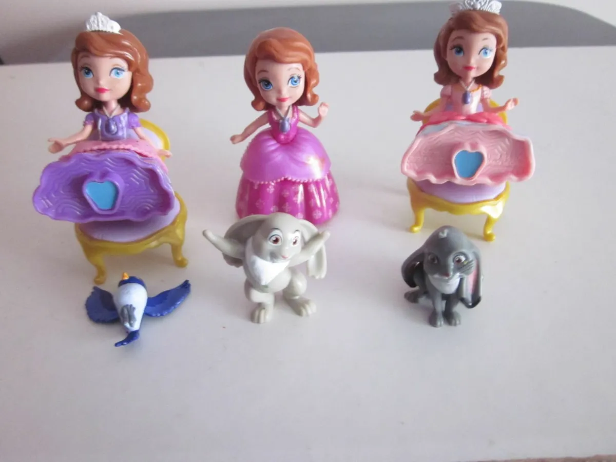 Disney Three Sofia Mattel Action Figure Dolls 3.25 - Image 1