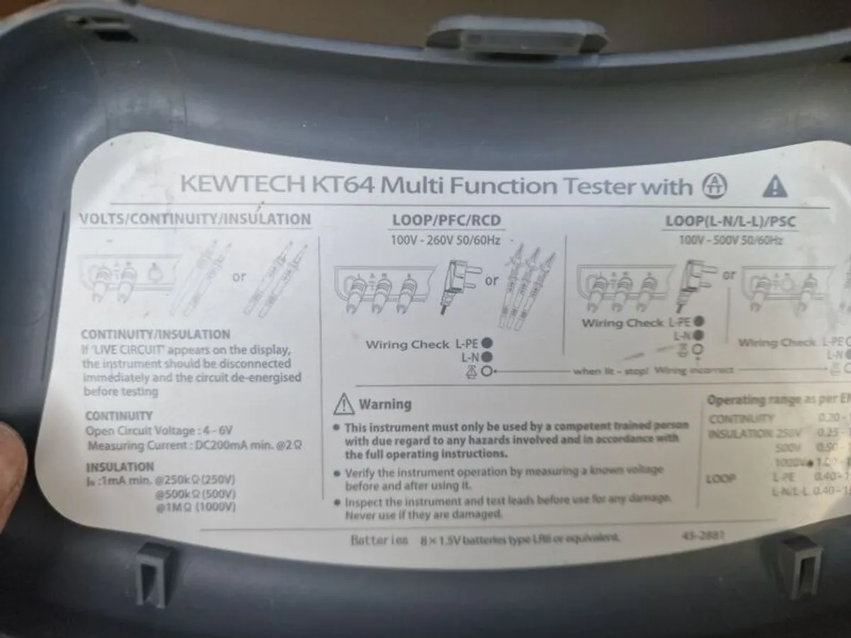 kewtech ht 64 electric tester - Image 4