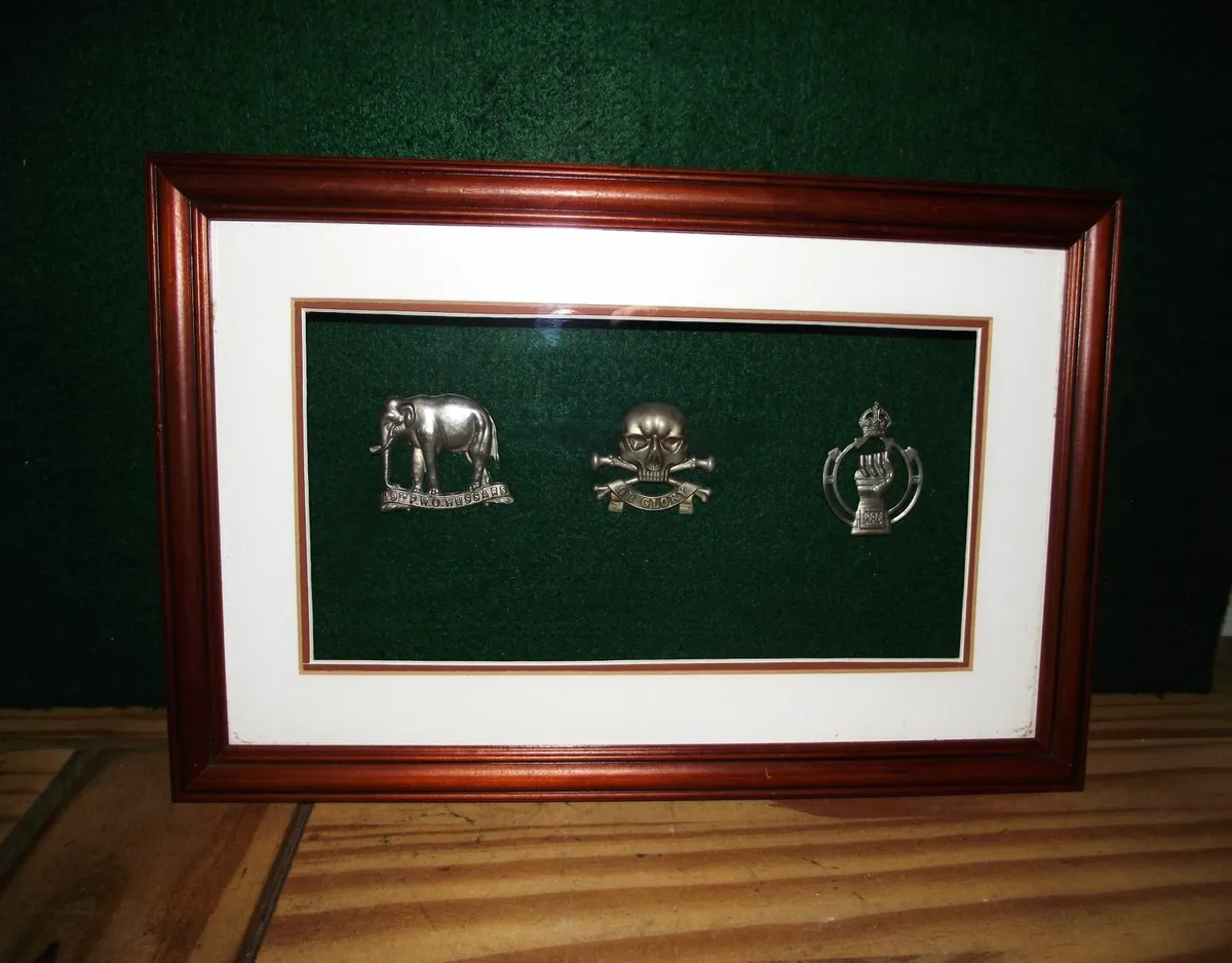 Framed Military Cap Badges - Image 3