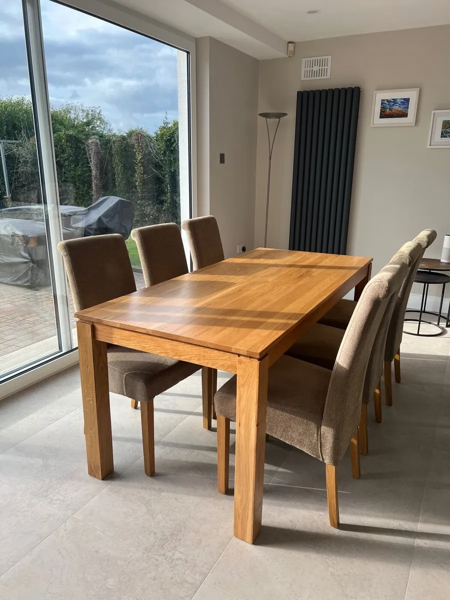 Oak Dining Table and Six Chairs - Image 2