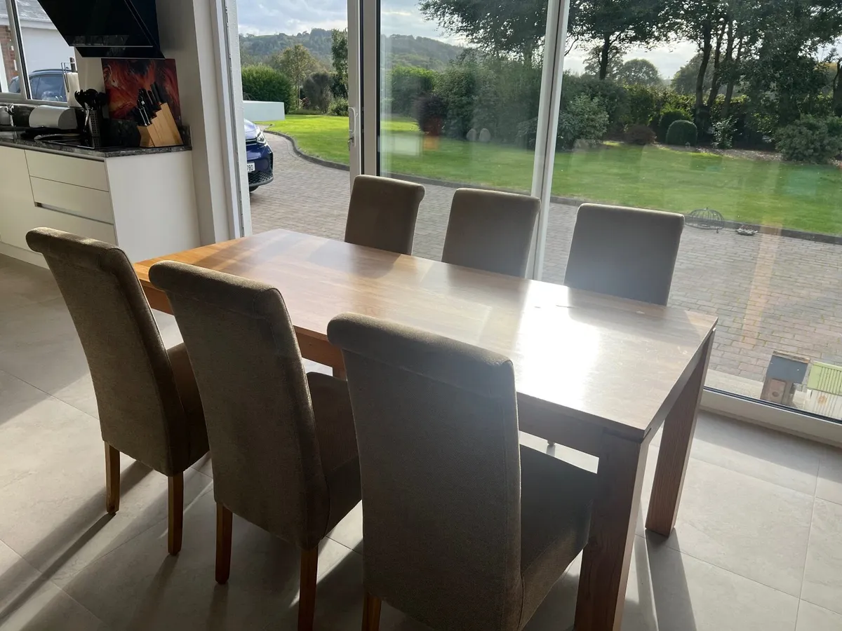 Oak Dining Table and Six Chairs - Image 3