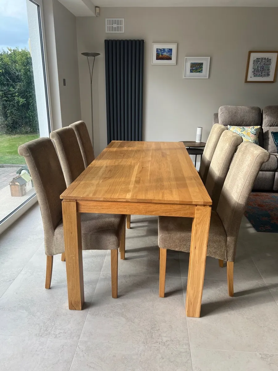 Oak Dining Table and Six Chairs - Image 4