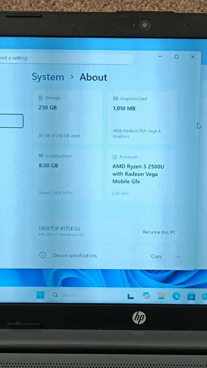 Hp 255 G7, Ryzen 5, 8Gb, 250Gb - Image 2