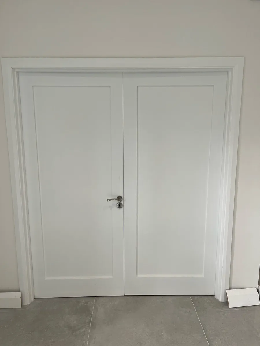 White Shaker Double Doors x 4 (Brand New) - Image 1