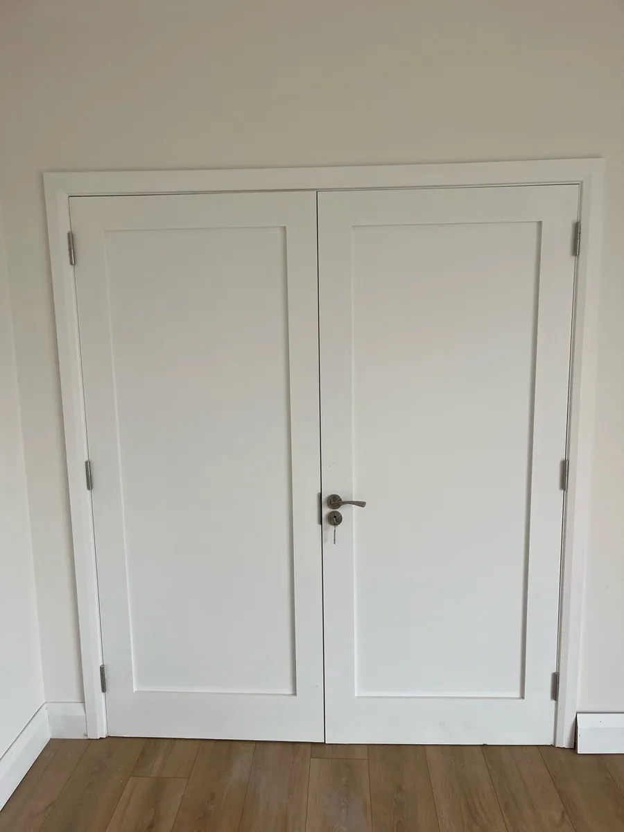 White Shaker Double Doors x 4 (Brand New) - Image 3
