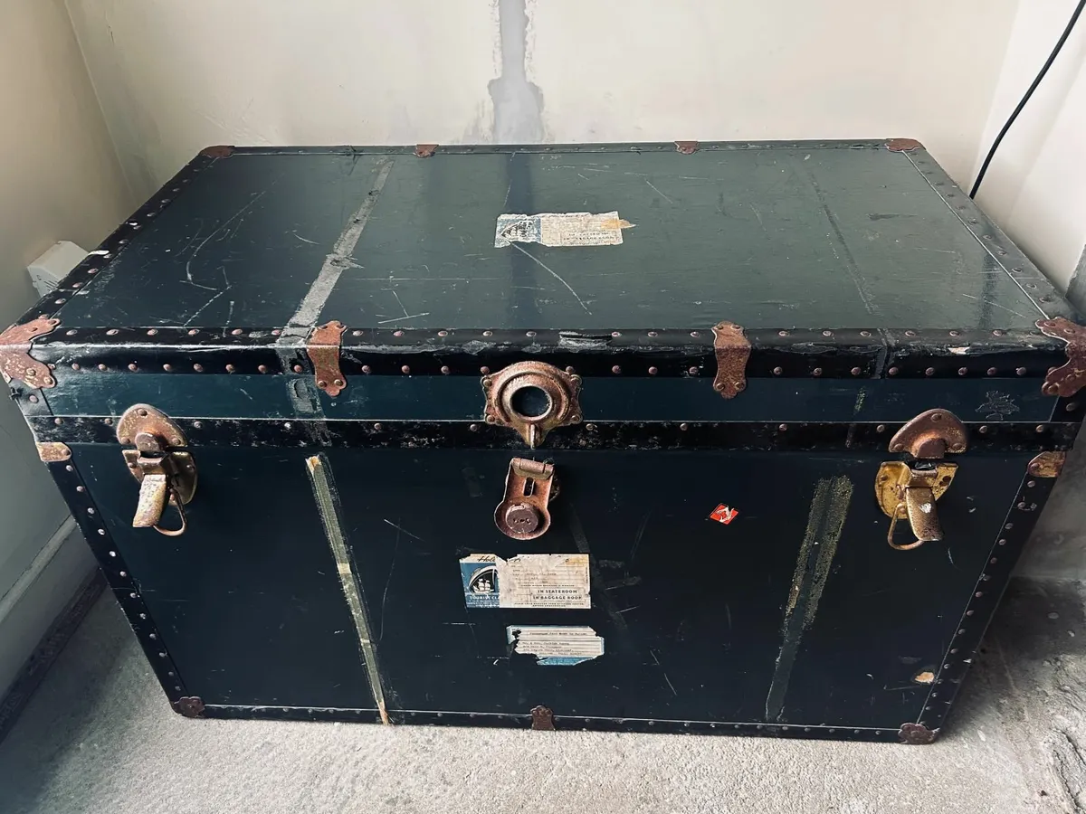 Vintage Holland-America Line Steamer Trunk (1960s) - Image 1