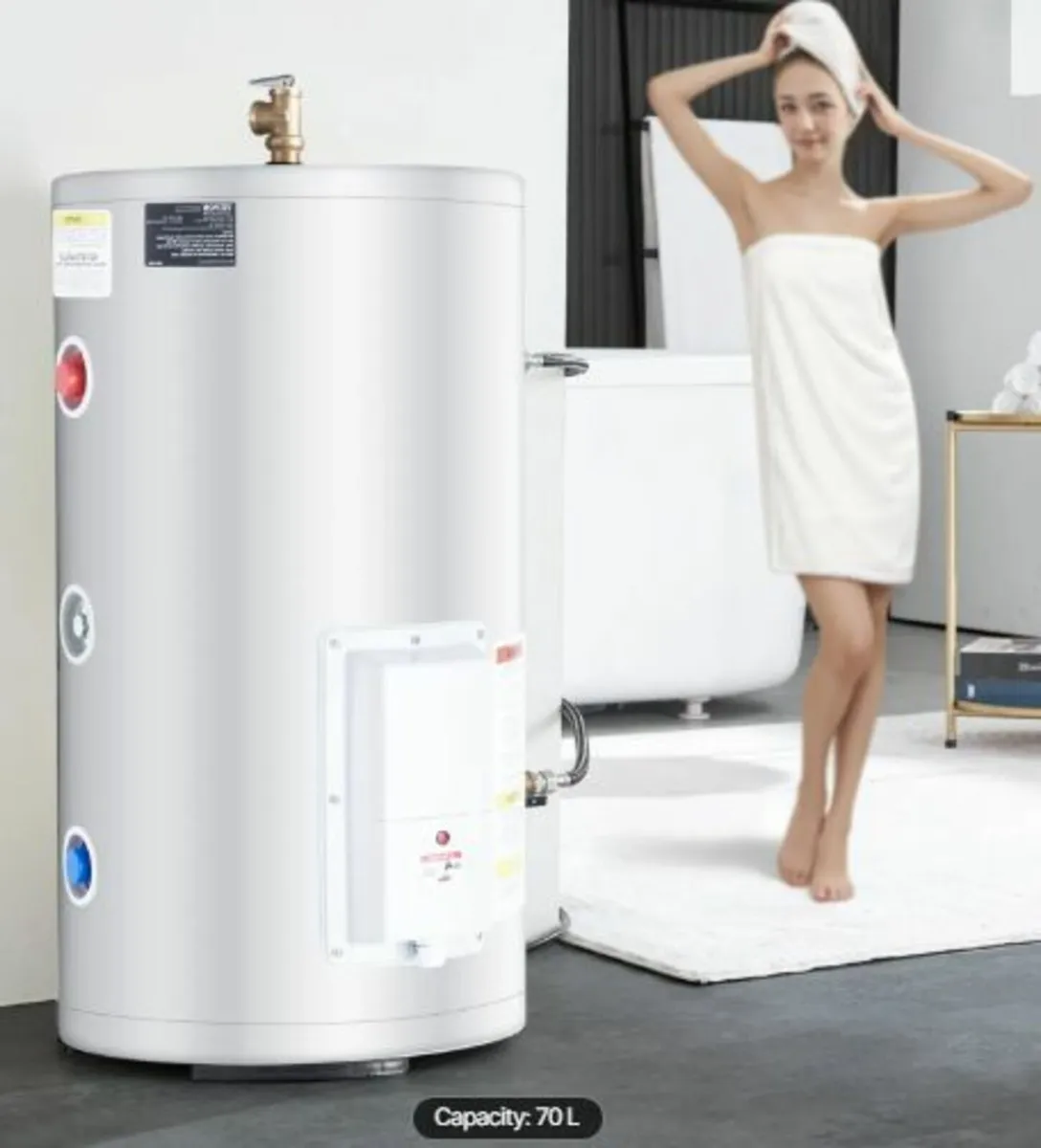 Electric Water Heater, 18 Gallon Tank Instant Hot - Image 3