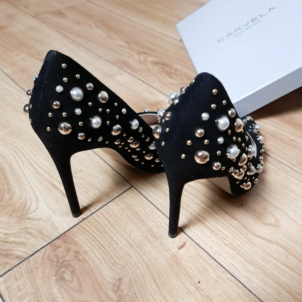 Carvela Kurt Geigor Black Embellished Heels 4UK - Image 3