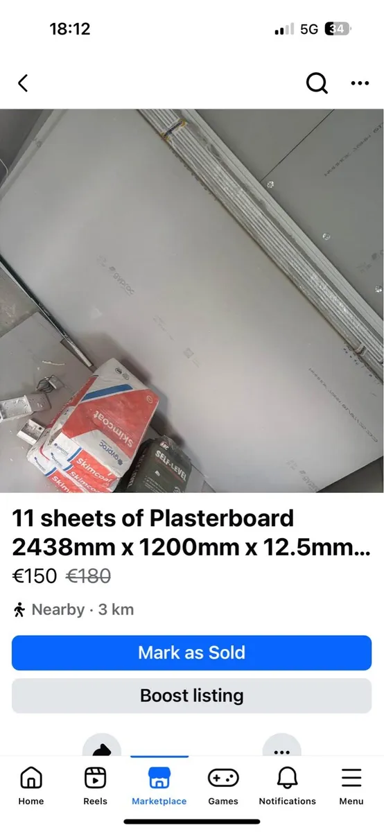 11 sheets of plaster board - Image 1