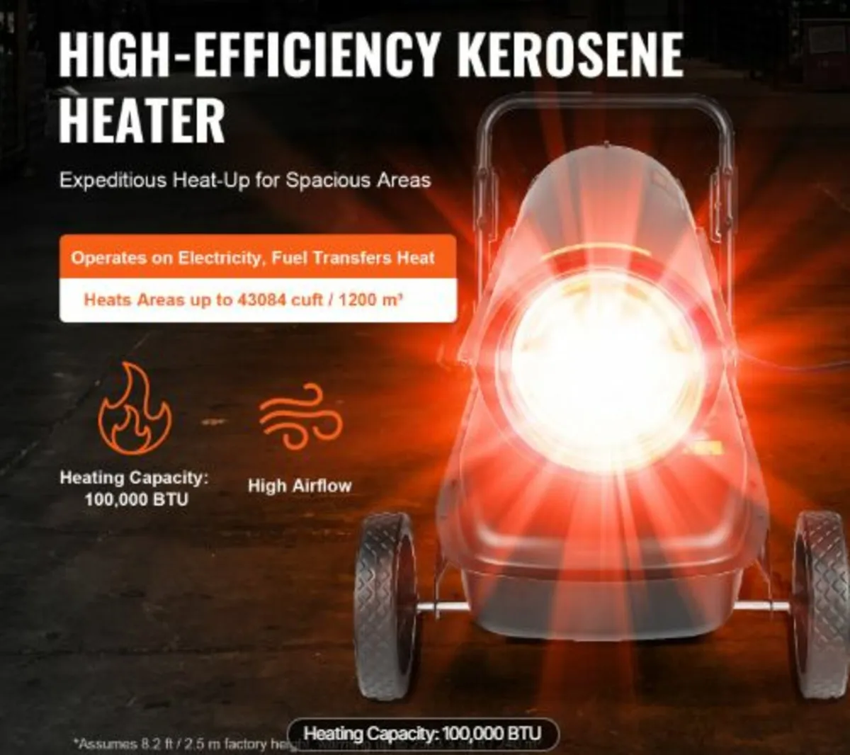 Kerosene/Diesel Forced Air Heater, 100000Btu - Image 2