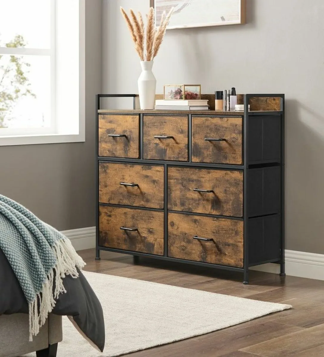 Chest of drawers with 7 fabric Drawers - Image 1
