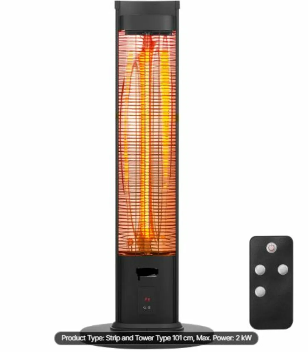 Infrared Heater, 2000W Remote Control Electric - Image 1