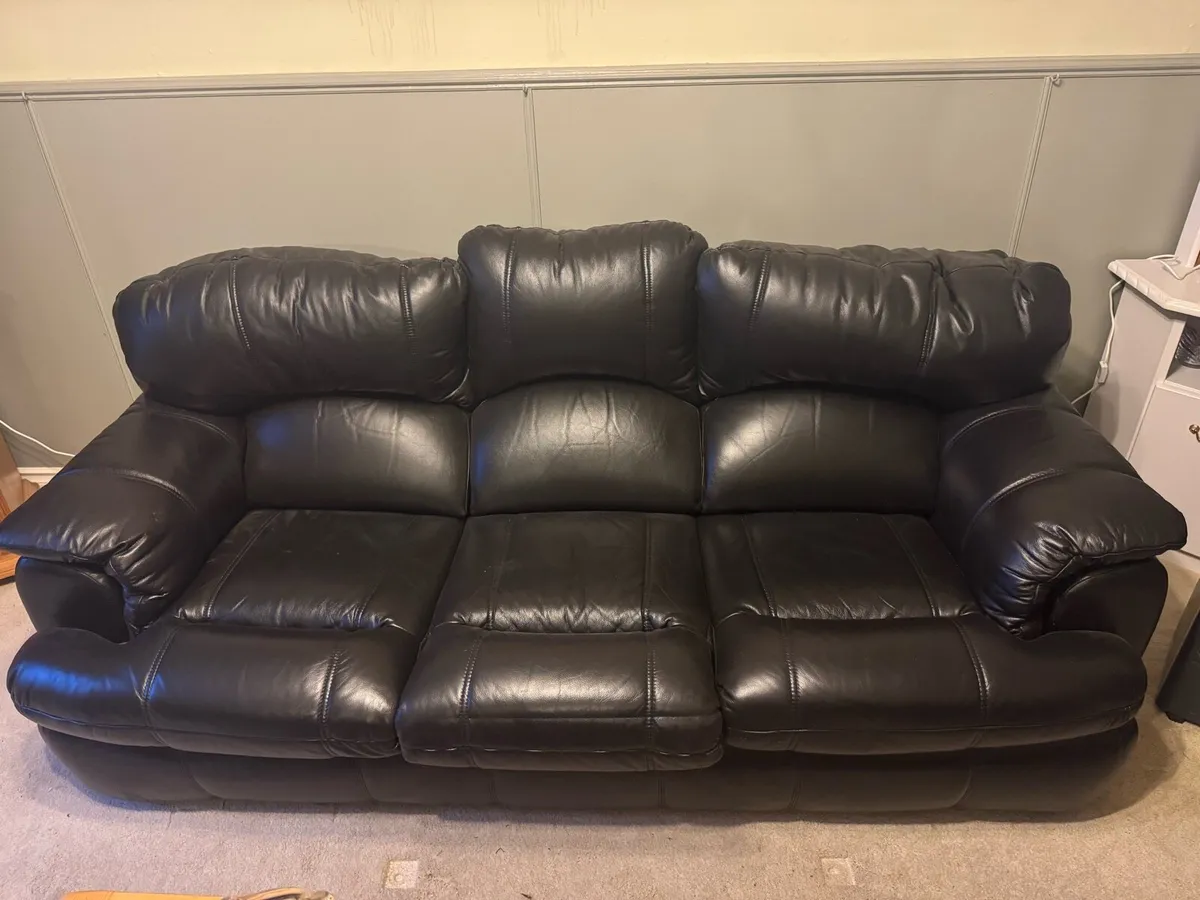 Leather Couch & Armchairs for Sale - Image 1