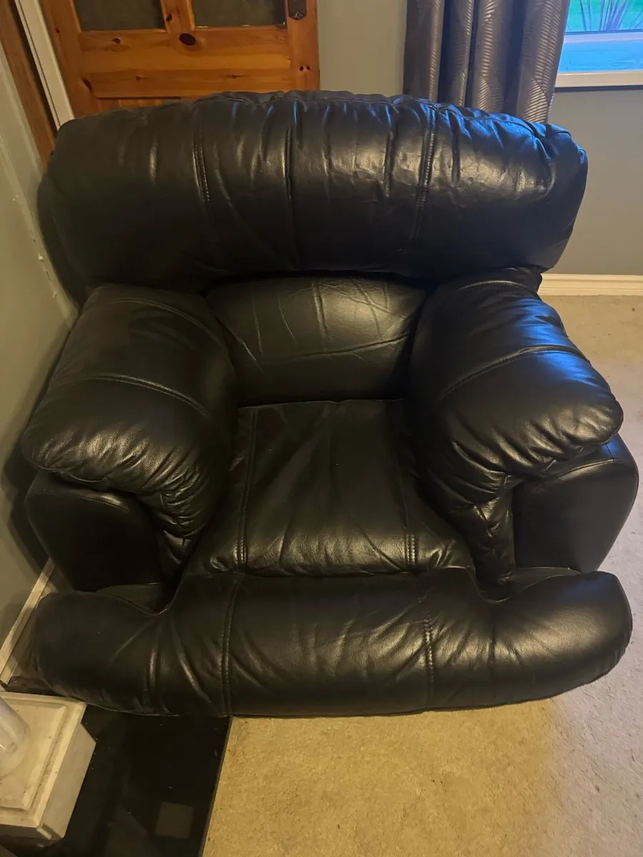 Leather Couch & Armchairs for Sale - Image 2