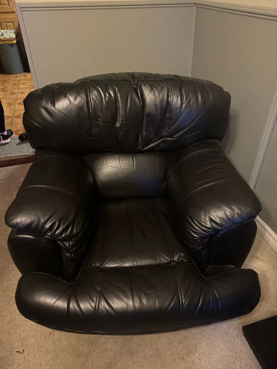 Leather Couch & Armchairs for Sale - Image 3