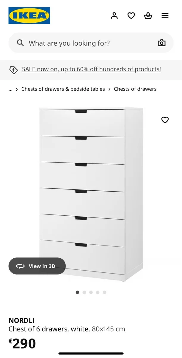 IKEA White Nordli Chest of Drawers - Image 1
