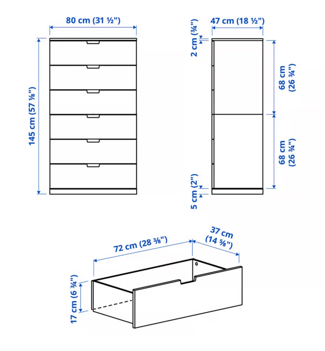 IKEA White Nordli Chest of Drawers - Image 3