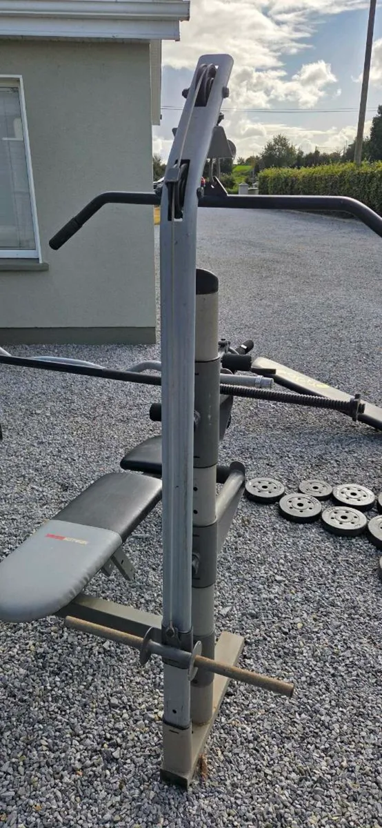 Gym Weights Bench Lat Pulldown Leg Ext and Curl - Image 1