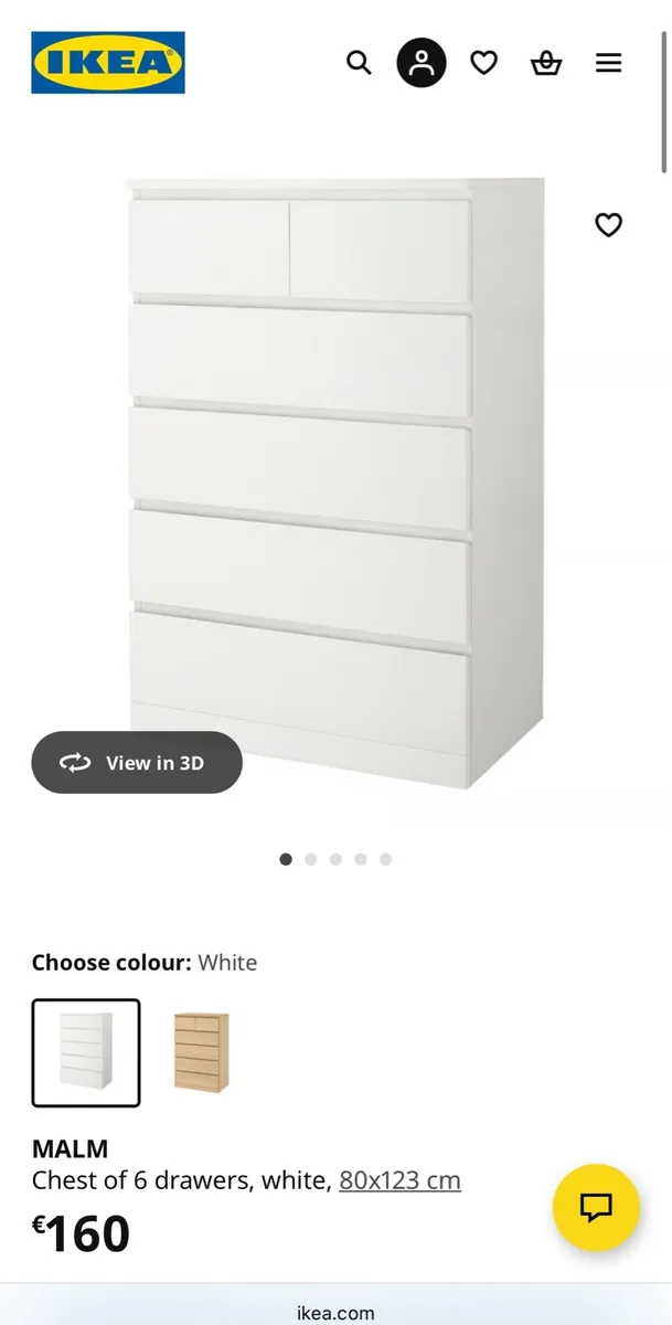 White IKEA Malm Chest of Drawers - Image 1