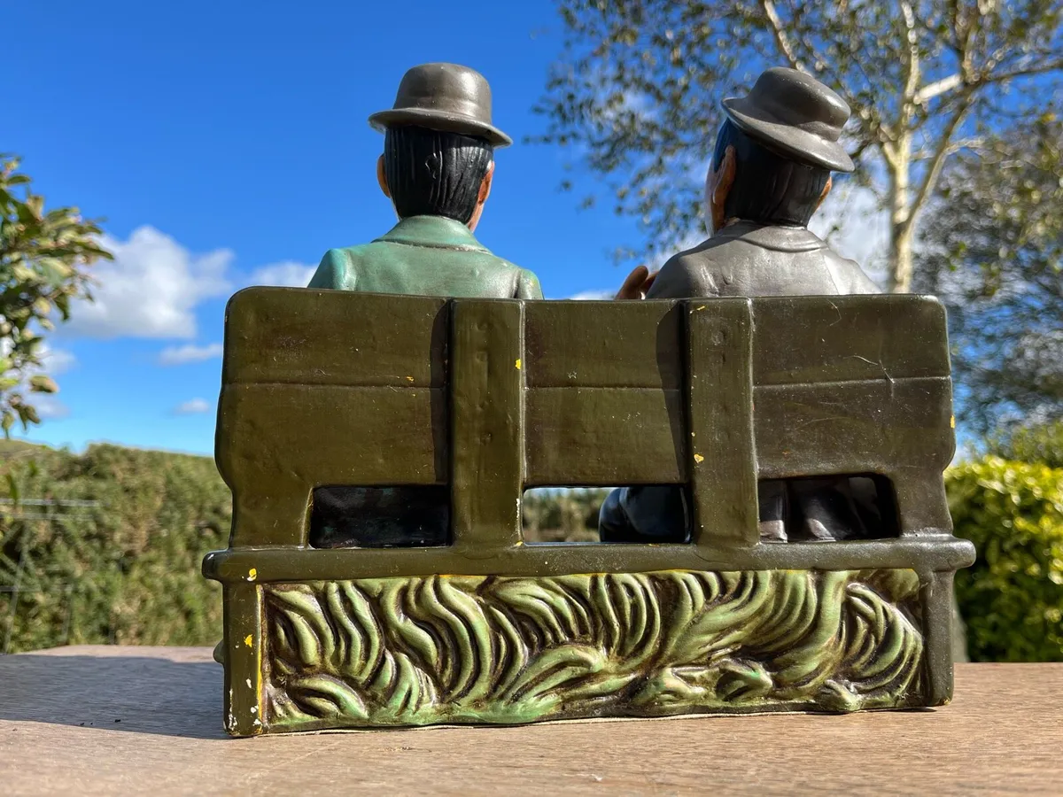 Vintage Laurel and Hardy on a Bench - Image 4