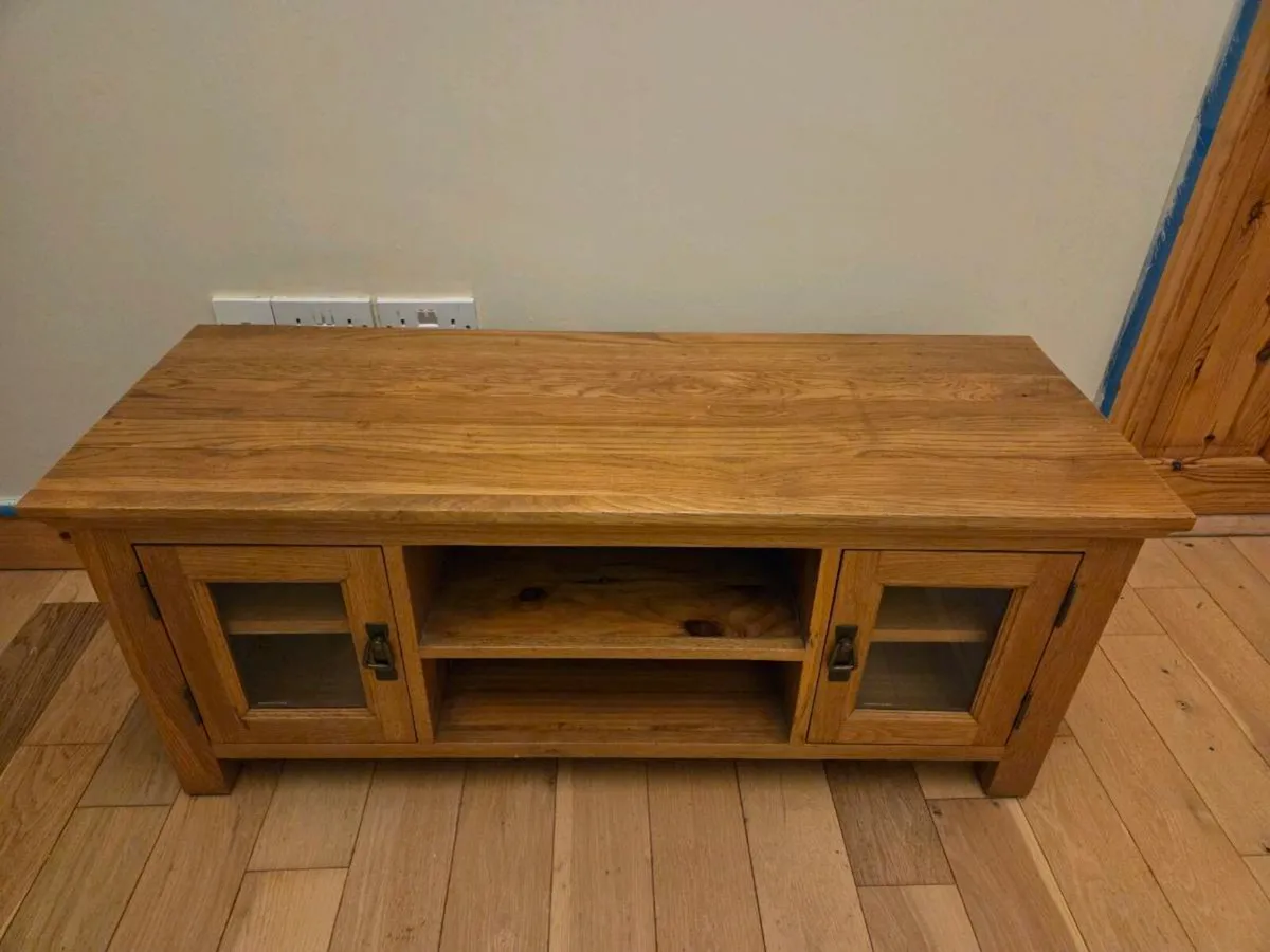 TV Unit - Solid Oak - Image 1