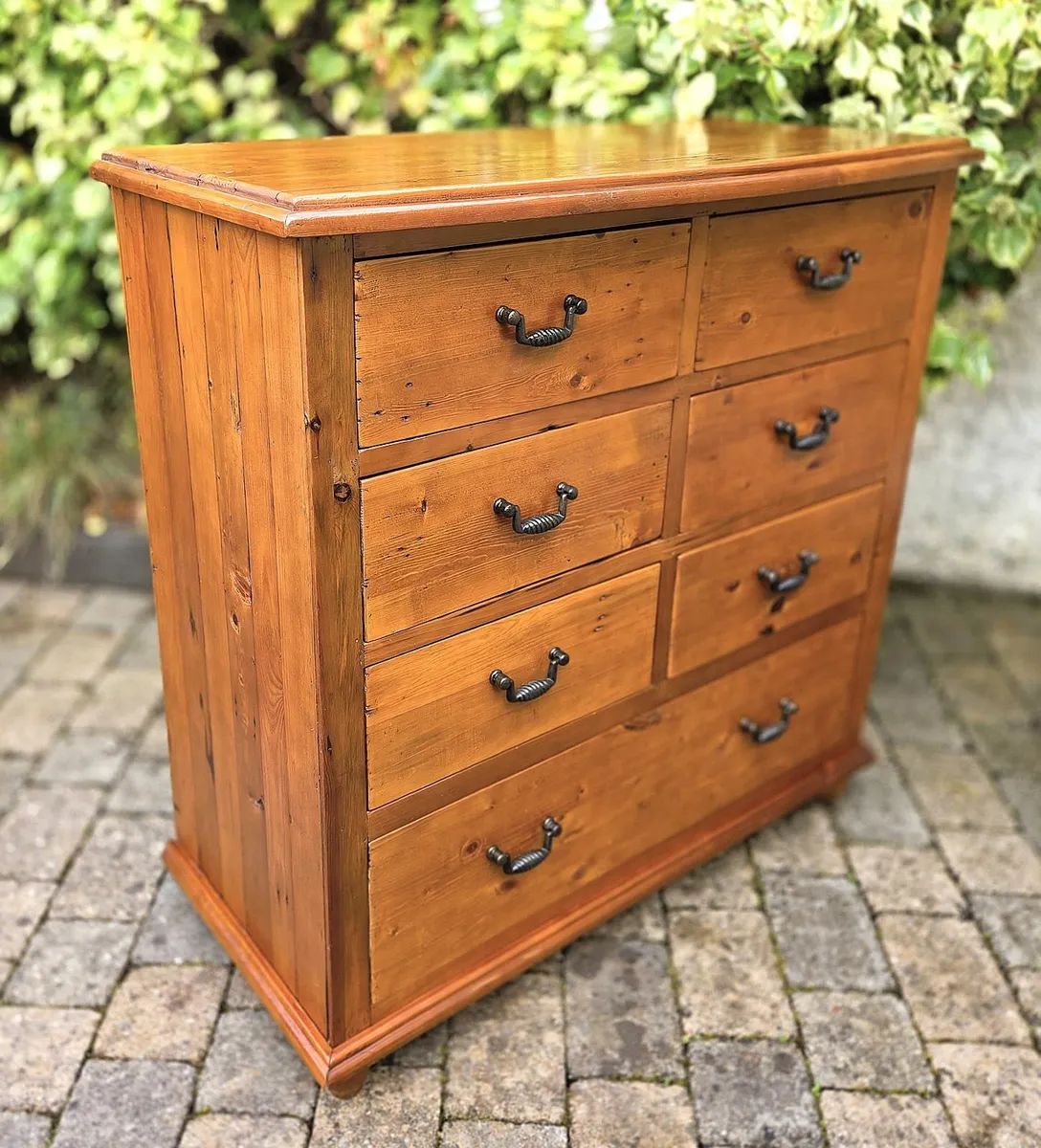 Large Vintage Pine Chest with Mirror - Image 4