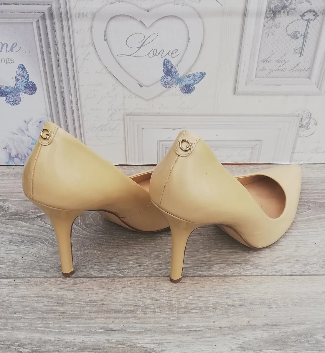 Guess ladies slip on high heels beige colour 6.5 - Image 1