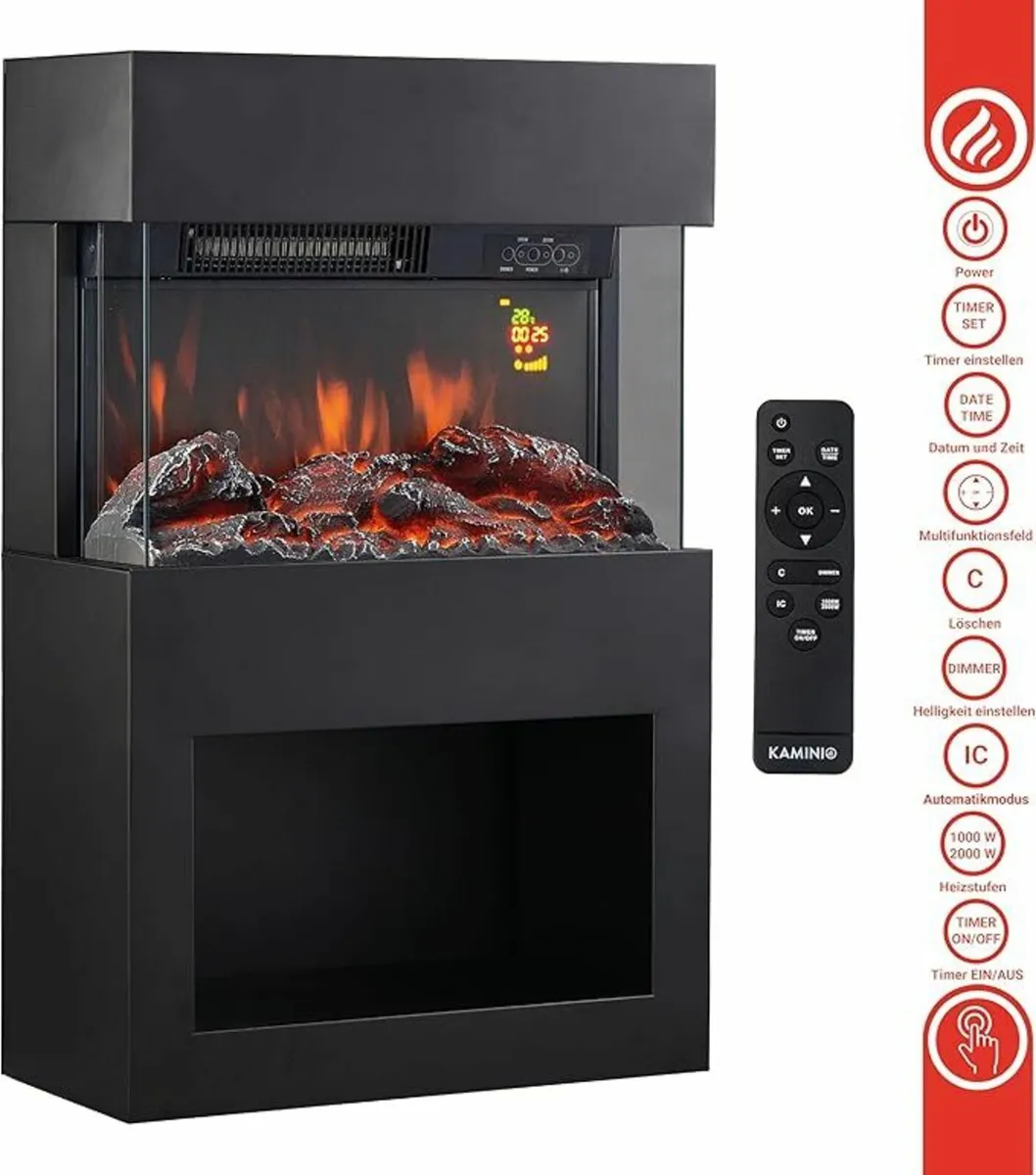 Modern Electric Fireplace with Remote – White or B - Image 4