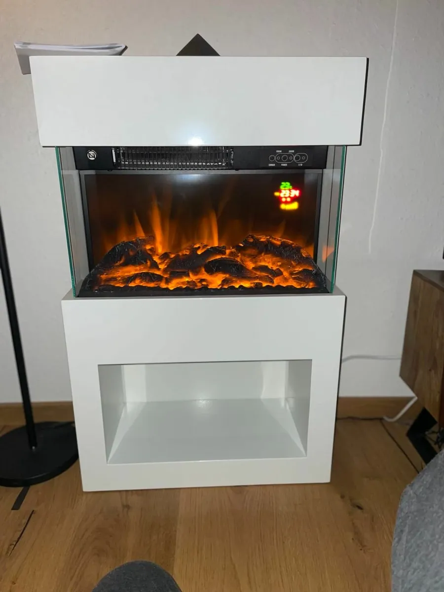 Modern Electric Fireplace with Remote – White or B - Image 1