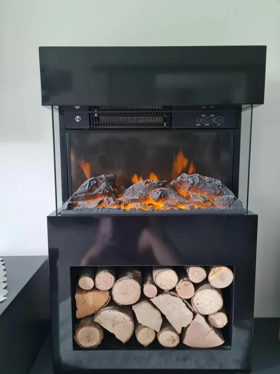Modern Electric Fireplace with Remote – White or B - Image 3
