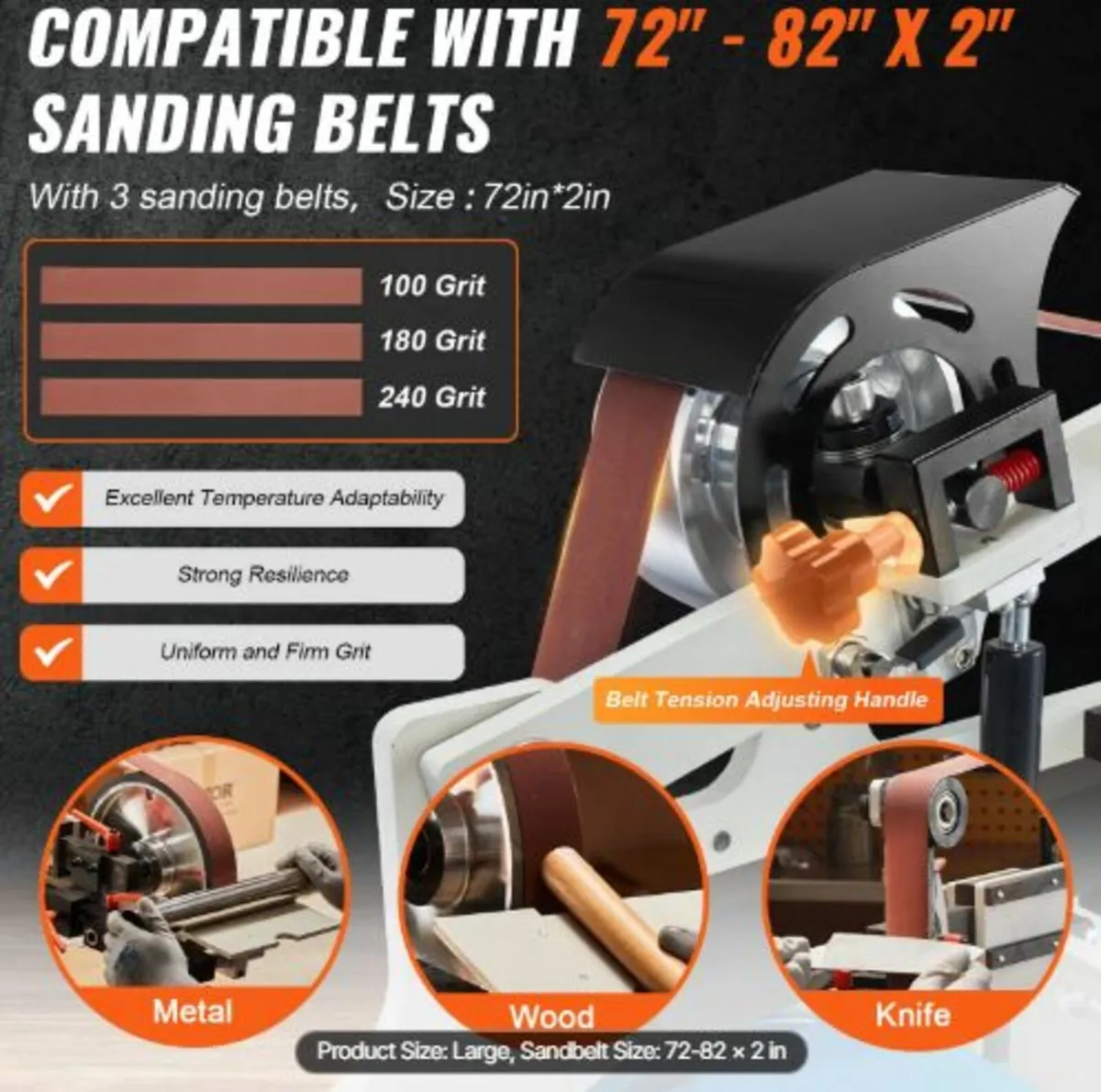 Belt Grinder Sander, 72 x 2-Inch Variable Speed - Image 2
