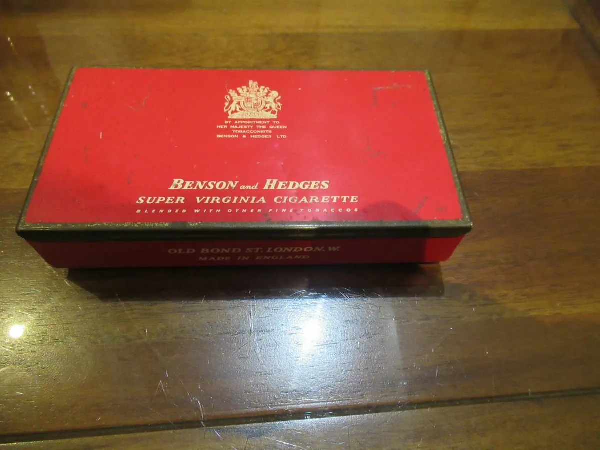 antique vintage Tin tobacco cigarette  gift box - Image 1