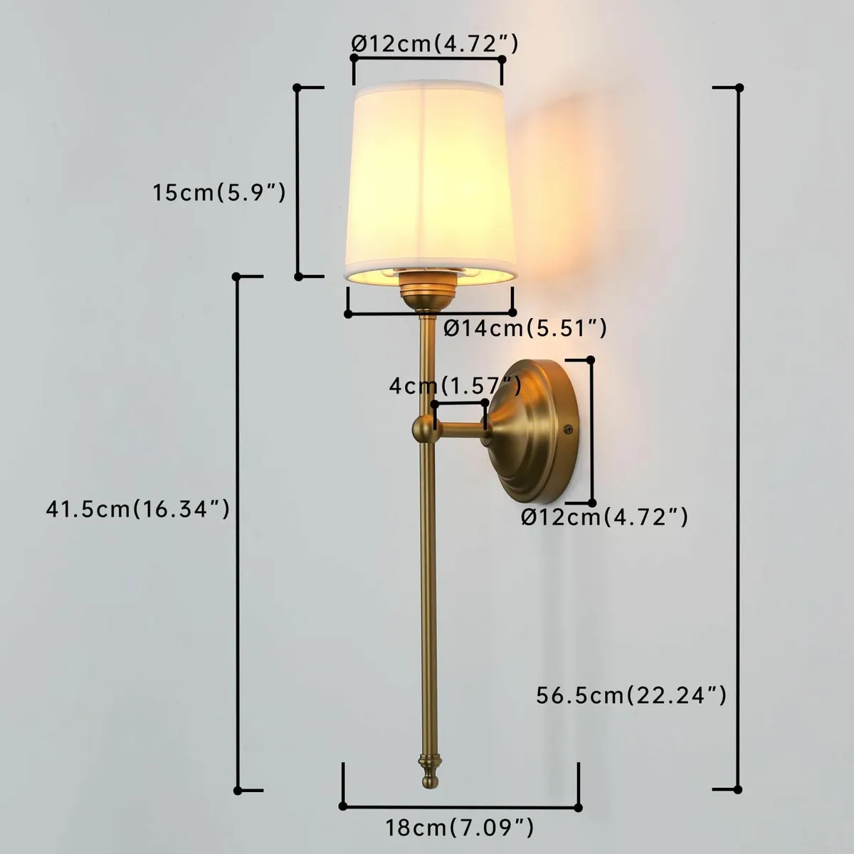 Antique Finish Wall Light Sconce Fixture White Fab - Image 2