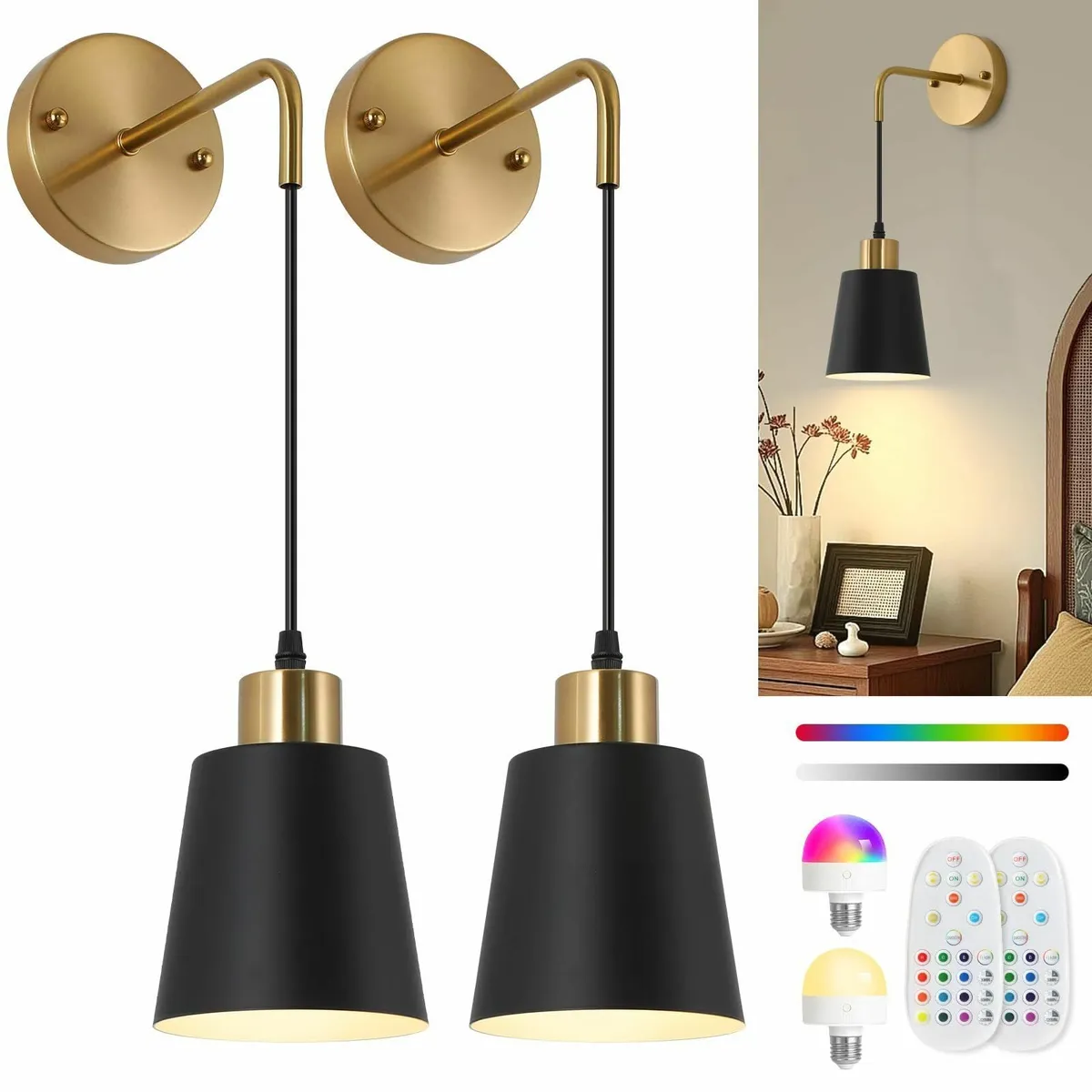 Rechargeable wall lights indoorWireless Battery Op - Image 1