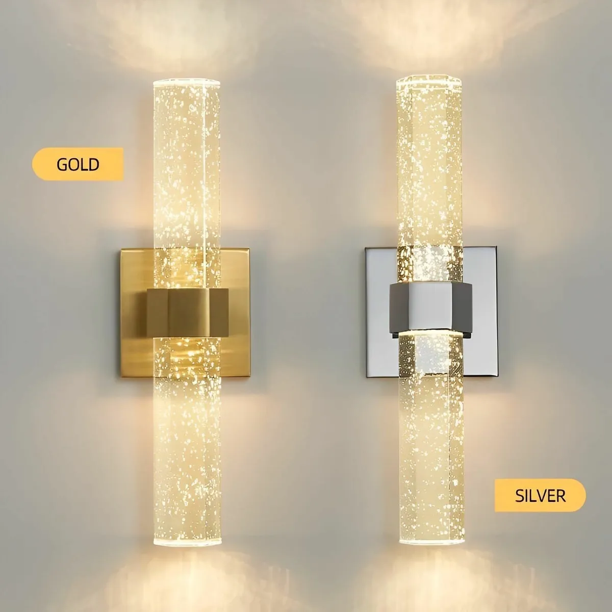 LED Wall Lights Crystal Light Shade Modern Tri-Col - Image 2