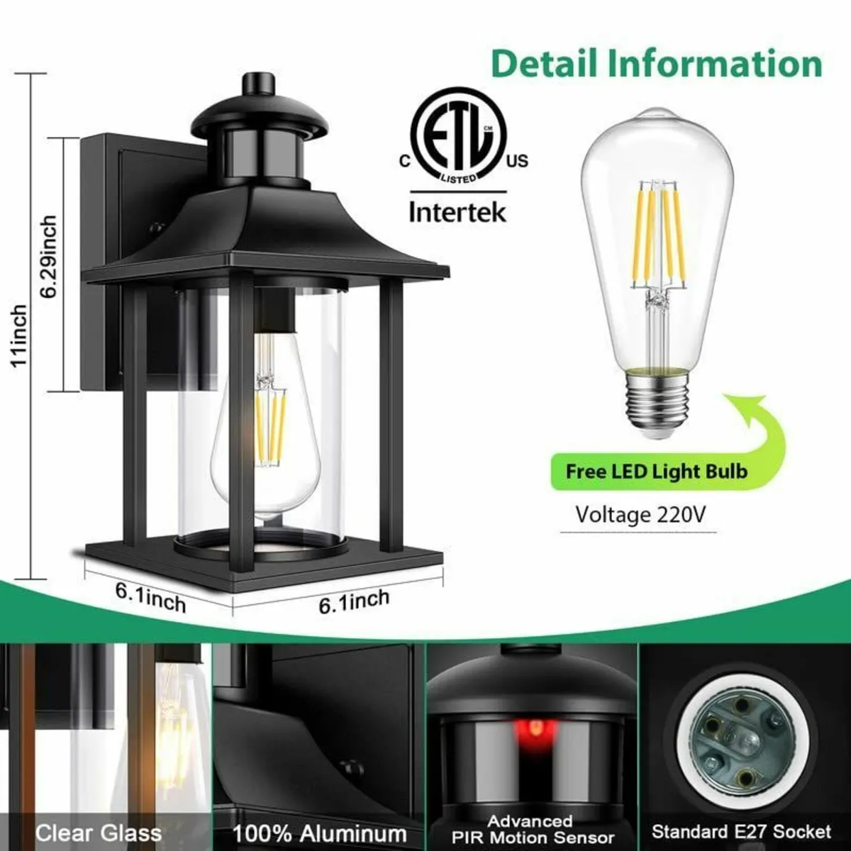 Outdoor Wall LightMotion Sensor Light BulbWaterpro - Image 4