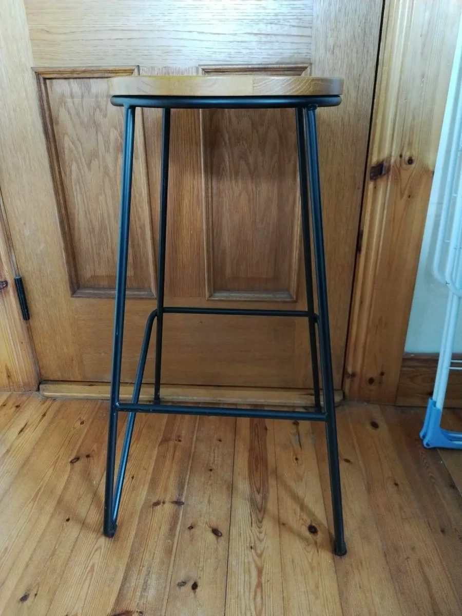 Black Bar Stool (GoodHome Maloux) - Image 1