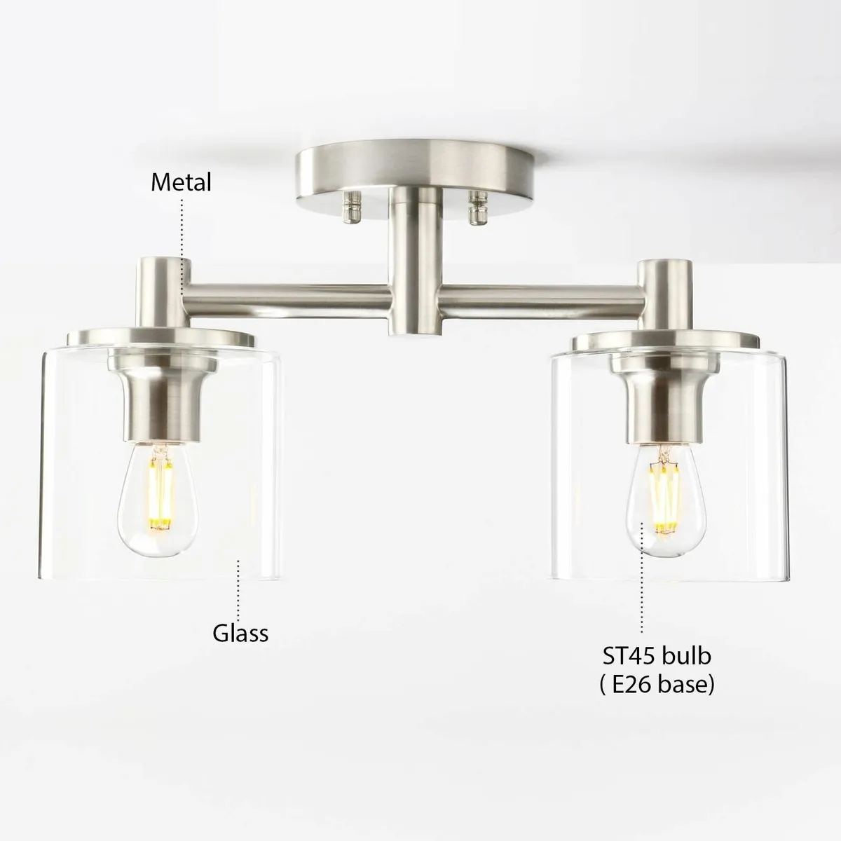 Industrial Edison Glass Ceiling Lights 2 Pendant L - Image 4
