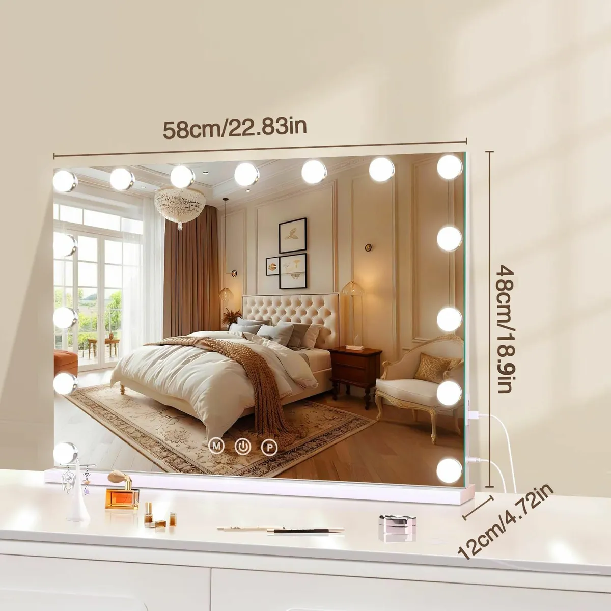 Hollywood Vanity Mirror Lights 58 x 48 cm Makeup U - Image 2