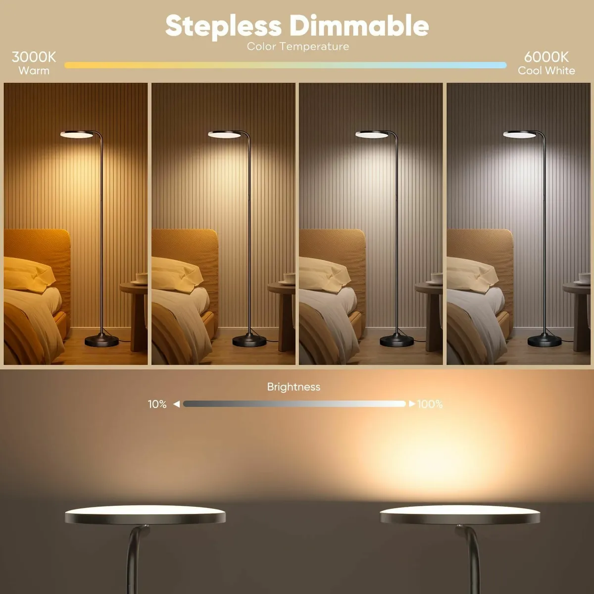 36W LED Floor Lamp Super Bright Standing Modern St - Image 4