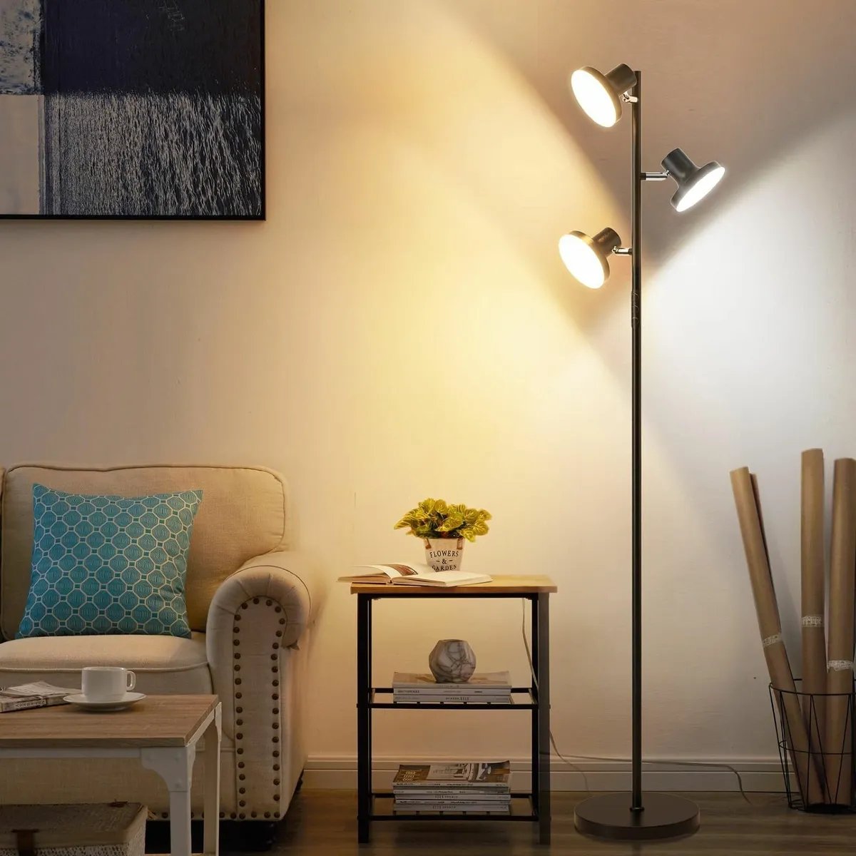 36W LED Tree Floor Lamp Modern Dimmable Standing R - Image 2