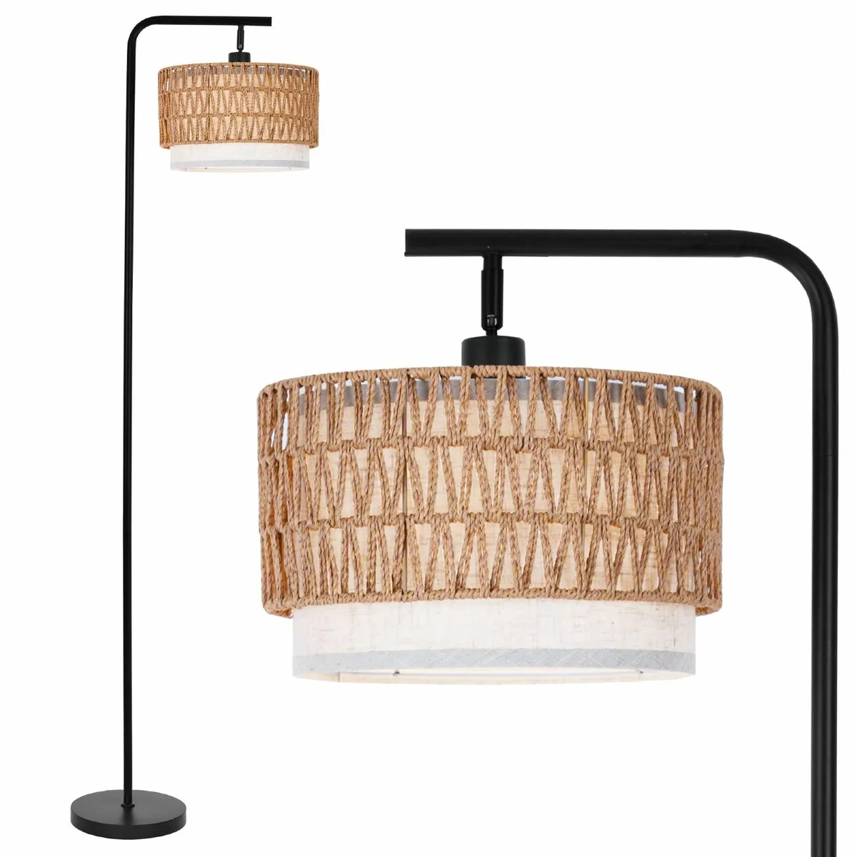 Rattan Floor Lamp Boho Lamps for Living Room & Fab - Image 1