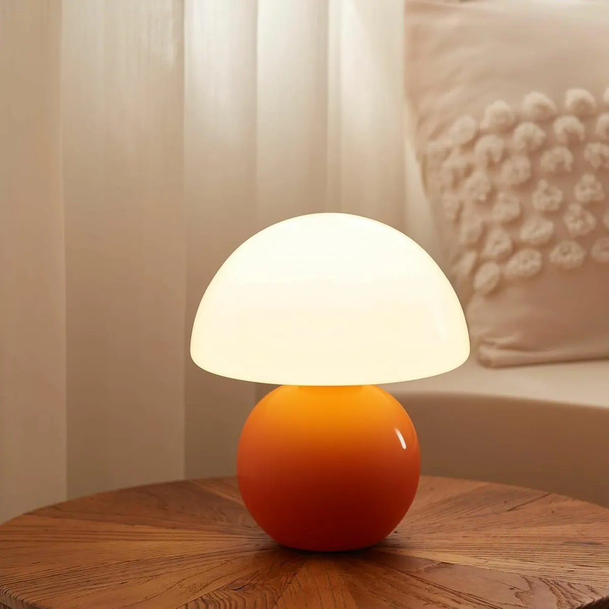 Mushroom Lamp Table for Bedroom Desk Bedside Small - Image 1