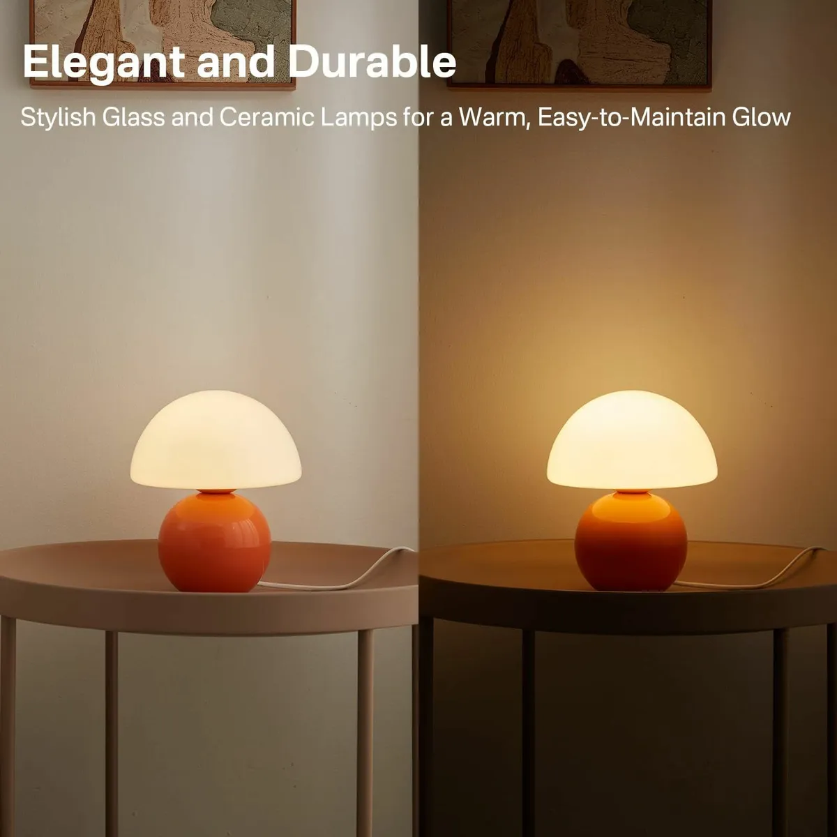 Mushroom Lamp Table for Bedroom Desk Bedside Small - Image 3