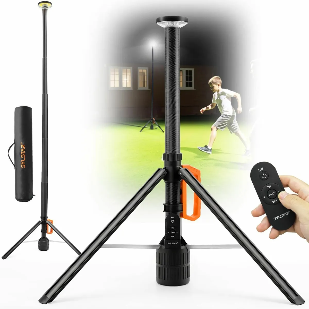360° Rechargeable Work Light Stand & Remote 104in - Image 1