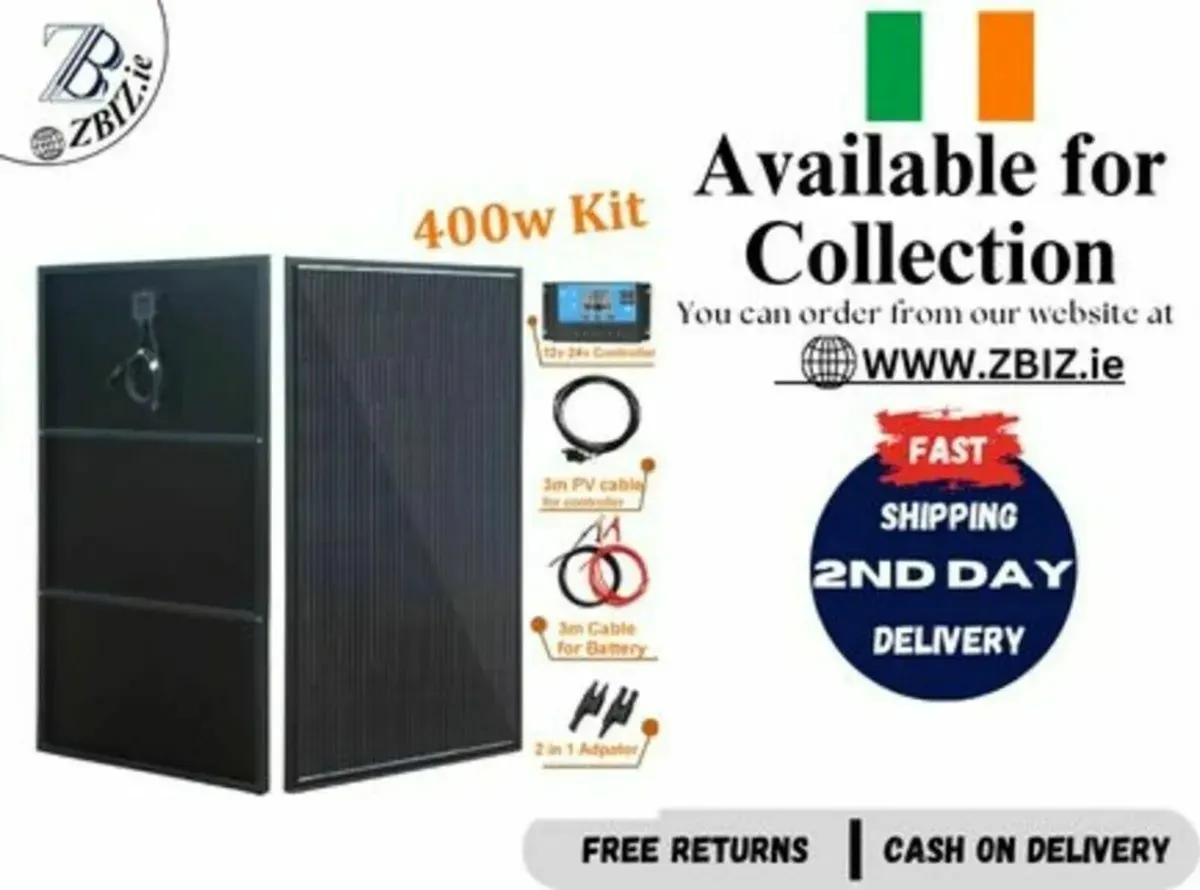 400W Solar Panel Kit 12V – 2×200W Aluminum - Image 1