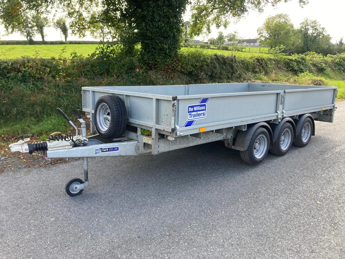 Sept 24 Ifor Williams 14ft Tri  Dropside Trailer - Image 1