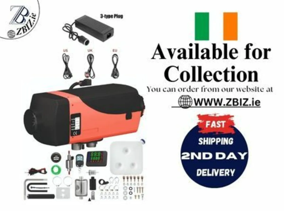 2/8KW 12V Diesel Air Heater LCD With Adapter - Image 1