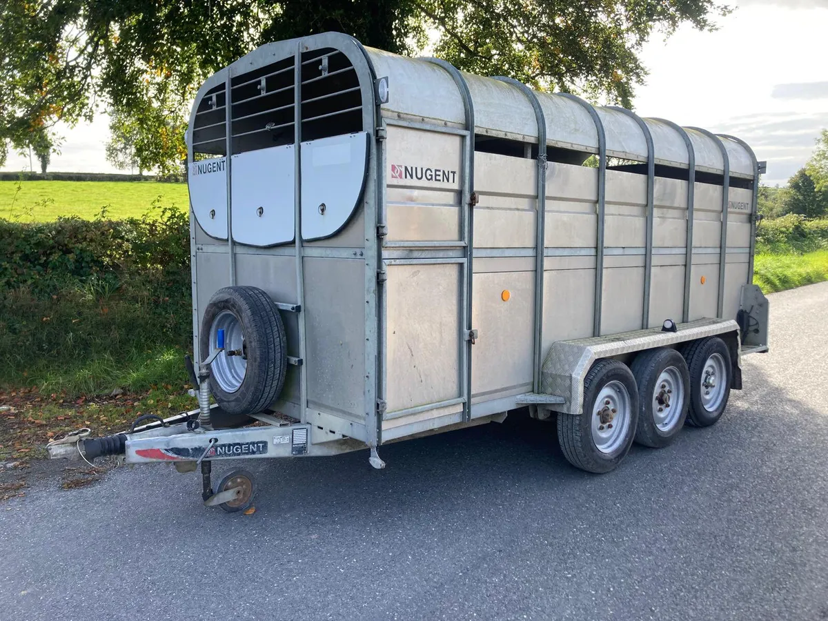2020 Nugent 14x6 Tri Axle Cattle Trailer - Image 1
